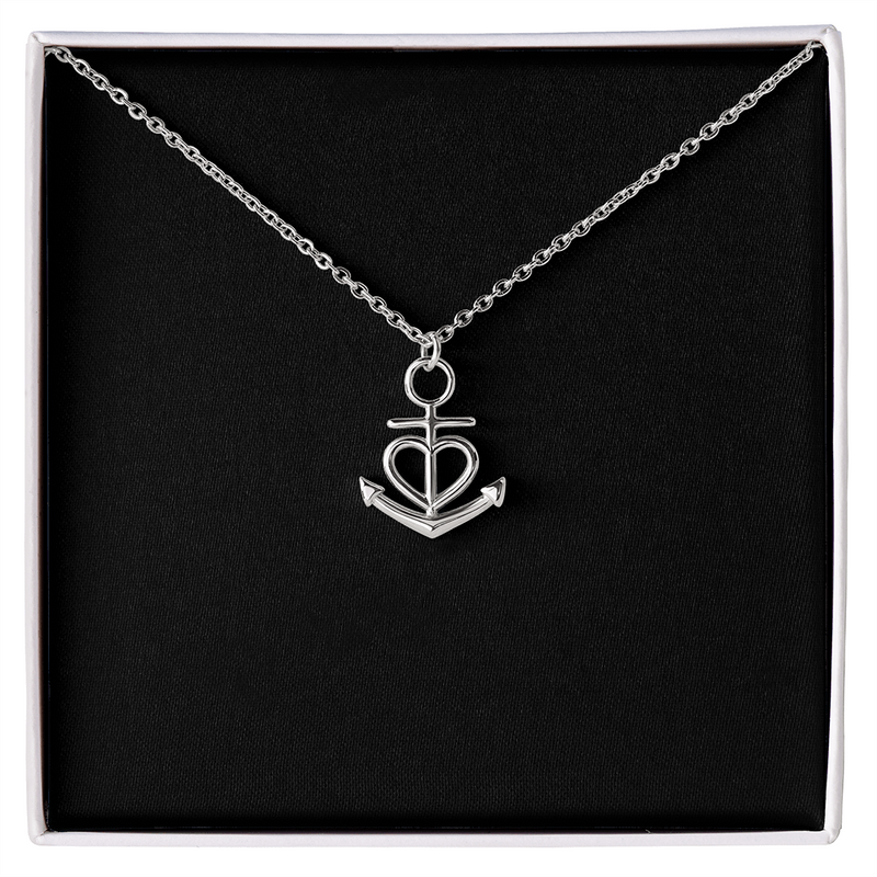 Anchor Necklace | Plain Black Backing