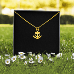 Anchor Necklace | Plain Black Backing