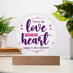 Acrylic Circle Plaque - My heart sings