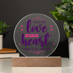 Acrylic Circle Plaque - My heart sings