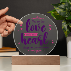 Acrylic Circle Plaque - My heart sings