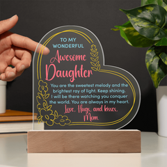 Acrylic Heart Plaque - Awesome Daughter