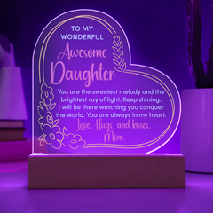 Acrylic Heart Plaque - Awesome Daughter