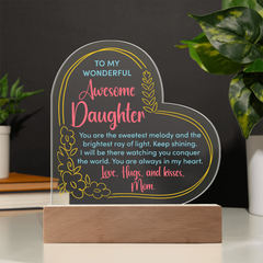 Acrylic Heart Plaque - Awesome Daughter