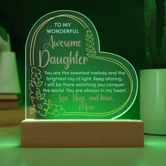 Acrylic Heart Plaque - Awesome Daughter