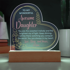 Acrylic Heart Plaque - Awesome Daughter