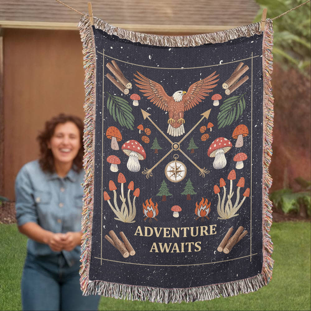 Woven Blanket - Adventure Awaits