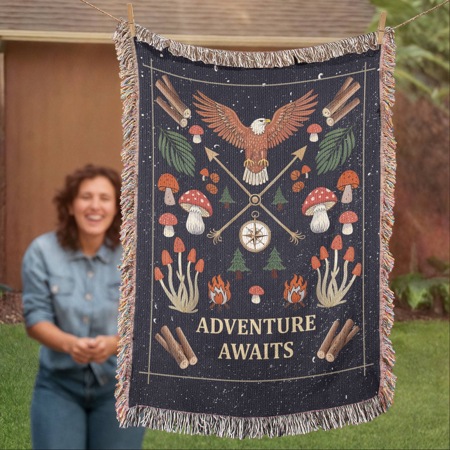 Woven Blanket - Adventure Awaits - xxx