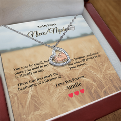 Baby Feet Heart Necklace - To My Sweet Niece / Nephew