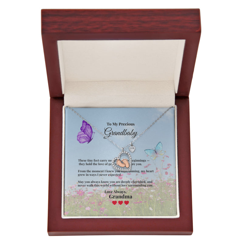 Baby Feet Heart Necklace - To My Precious Grandbaby