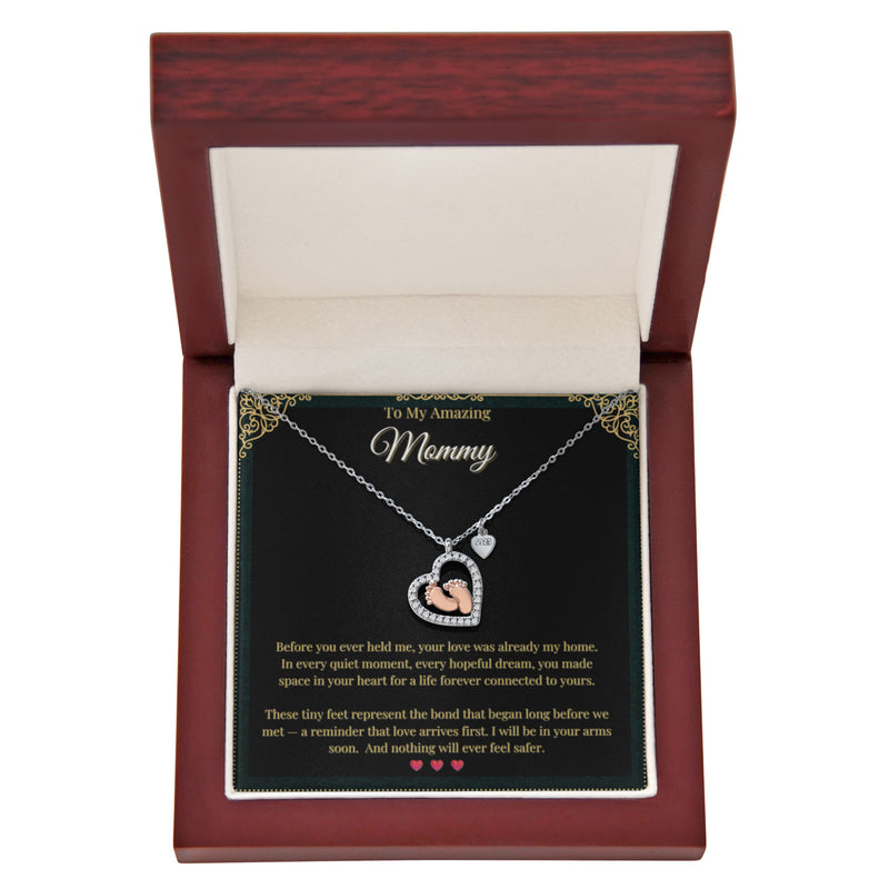 Baby Feet Heart Necklace - To My Amazing Mommy