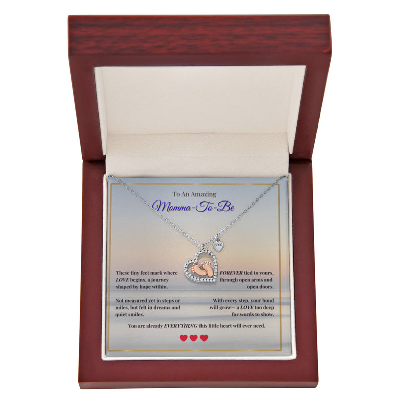 Baby Feet Heart Necklace - Momma-To-Be