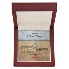 Baby Feet Heart Necklace - To My Sweet Niece / Nephew