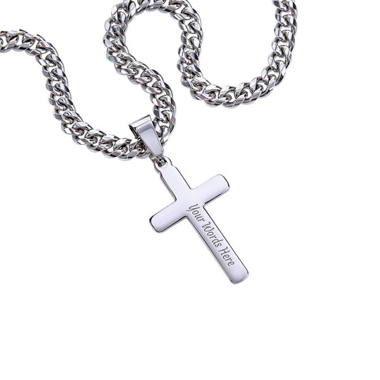 Cross Necklace Personalized with Cuban Link Chain | Faith & Conviction