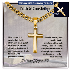 Personalized Cross with Cuban Link Chain | Faith & Conviction