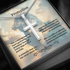 Artisan Cross Necklace with Snake Chain | Protection