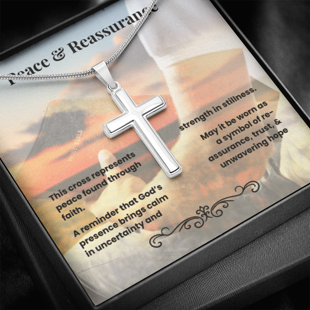 Cross Necklace Artisan with Snake Chain | Peace & Reassurance