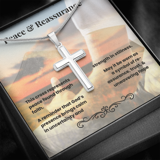 Cross Necklace Artisan with Snake Chain | Peace & Reassurance