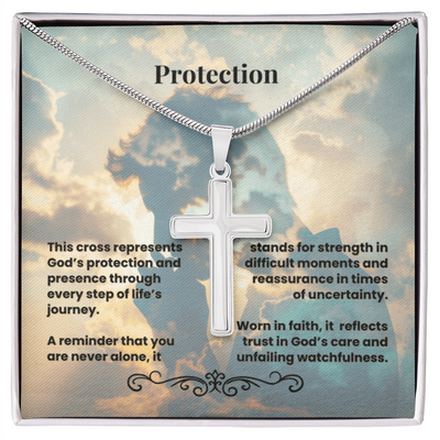 Artisan Cross Necklace with Snake Chain | Protection