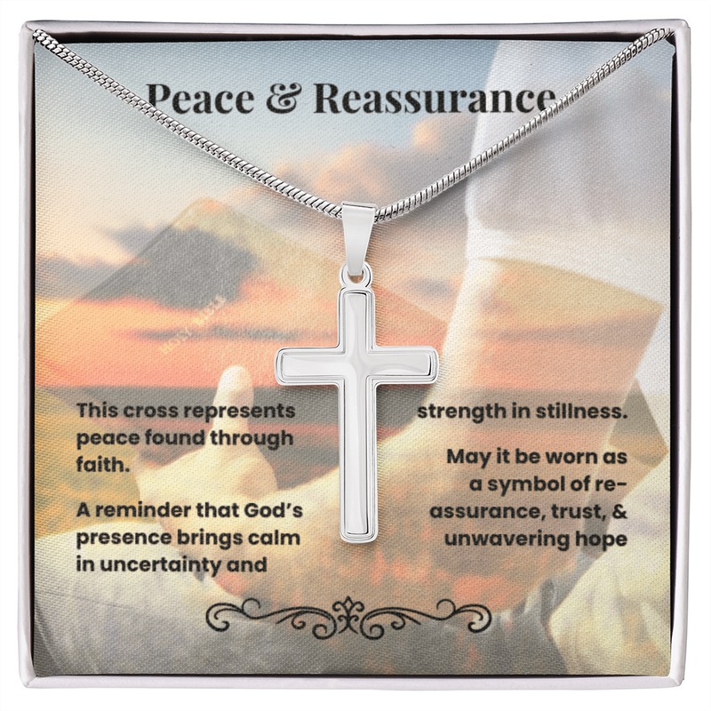 Artisan Cross Necklace with Snake Chain | Peace & Reassurance