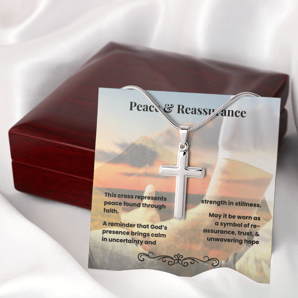 Cross Necklace Artisan with Snake Chain | Peace & Reassurance