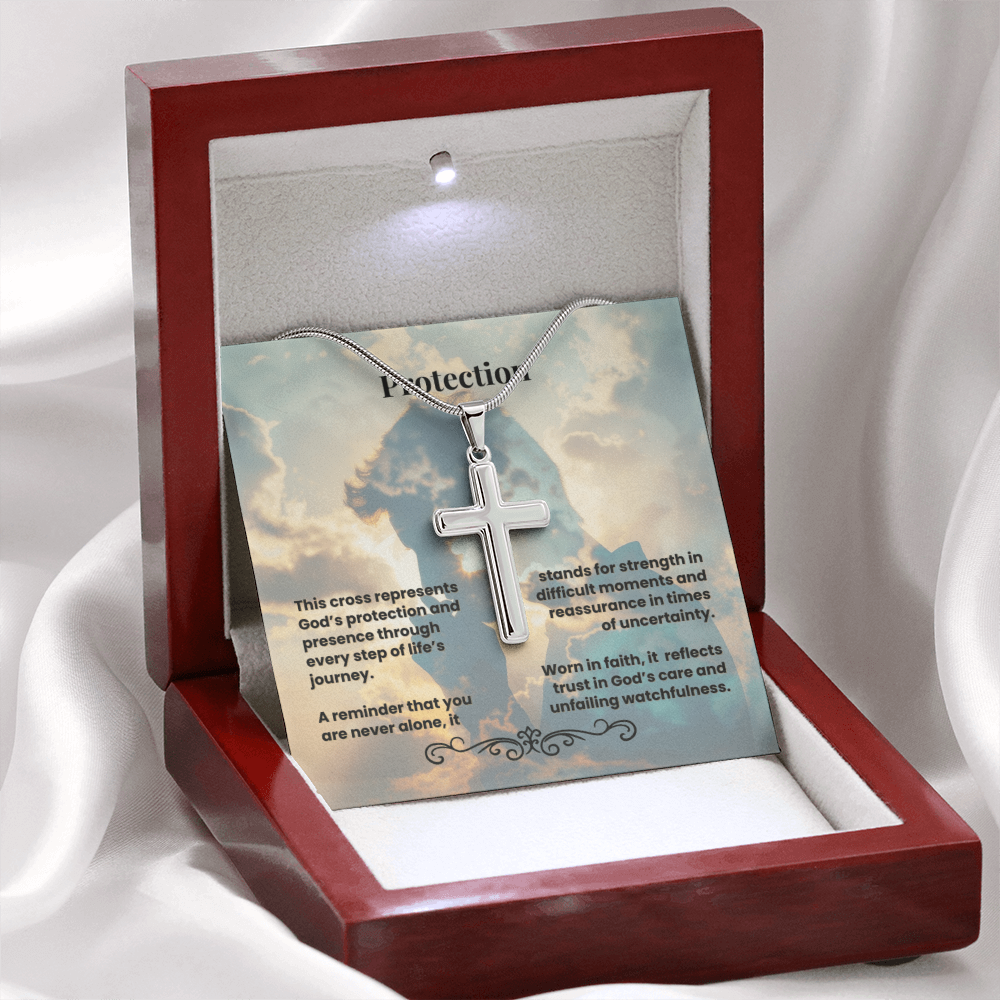 Cross Necklace Artisan with Snake Chain | Protection