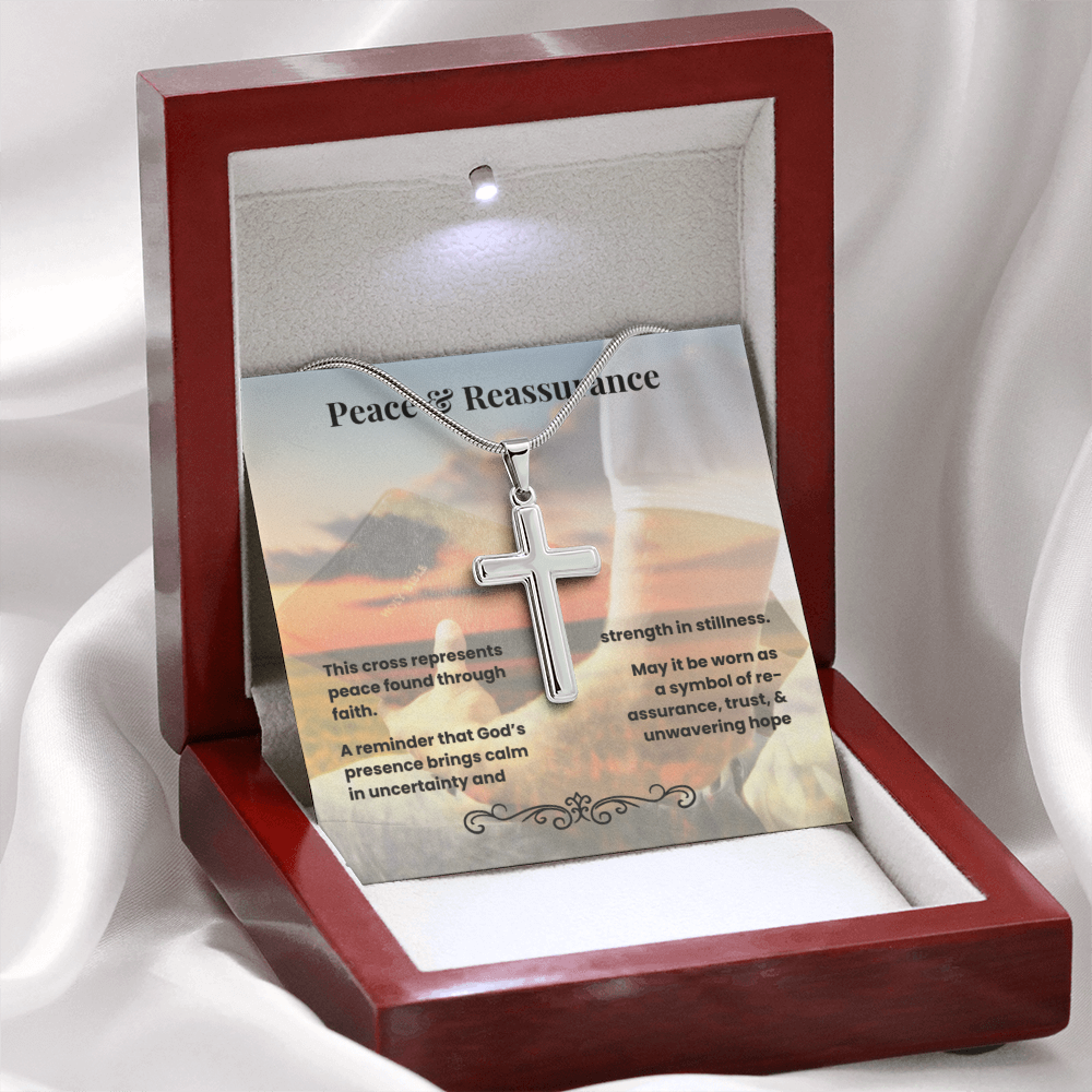 Cross Necklace Artisan with Snake Chain | Peace & Reassurance