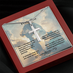 Artisan Cross Necklace with Snake Chain | Protection