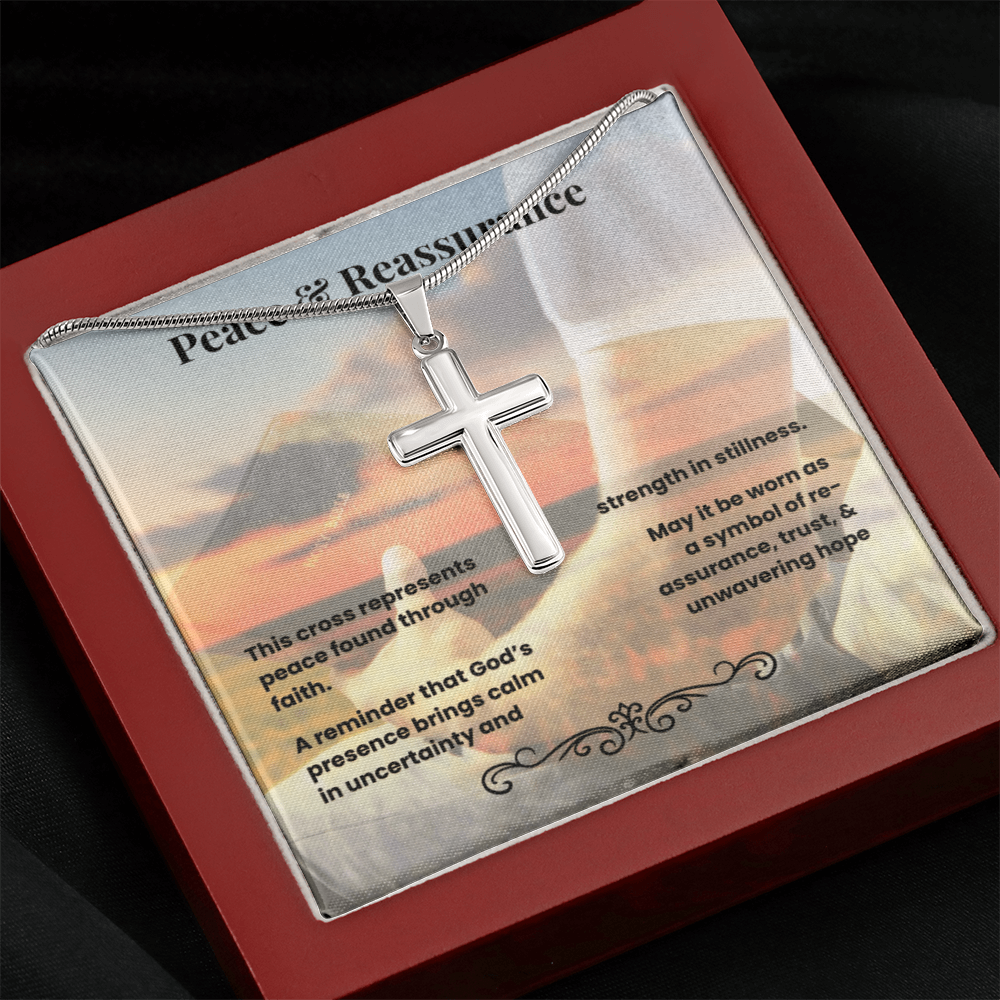 Cross Necklace Artisan with Snake Chain | Peace & Reassurance