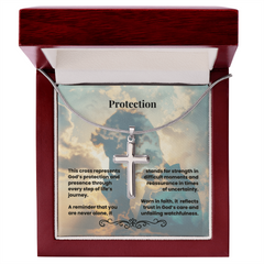 Artisan Cross Necklace with Snake Chain | Protection