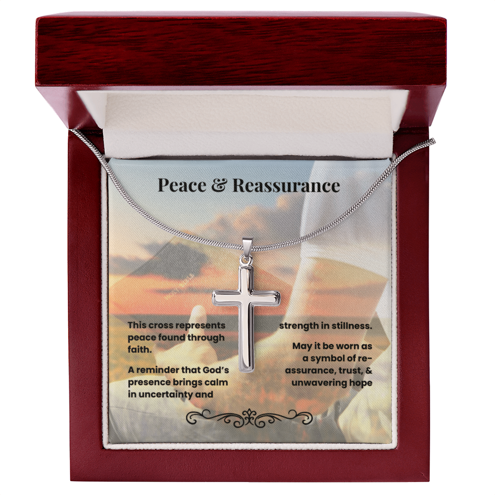 Cross Necklace Artisan with Snake Chain | Peace & Reassurance