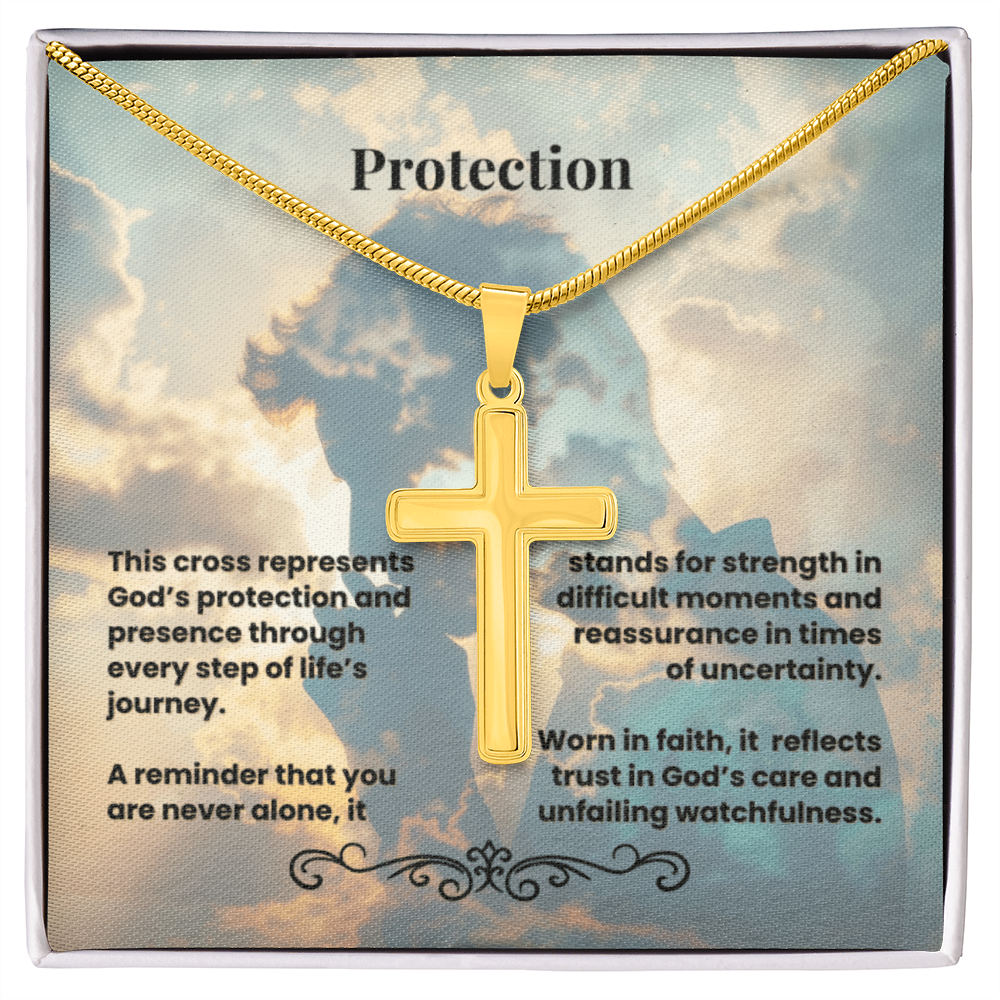 Cross Necklace Artisan with Snake Chain | Protection
