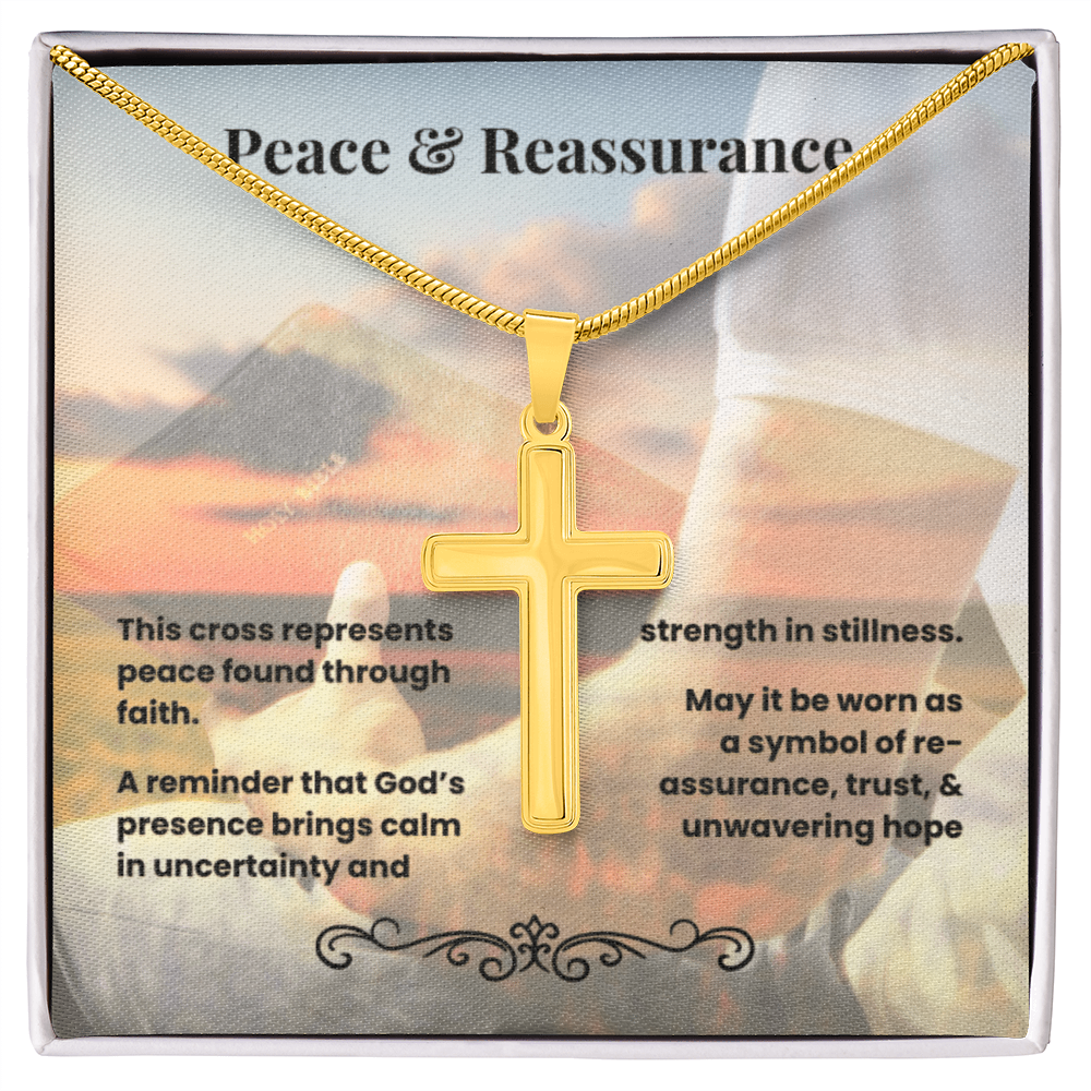 Cross Necklace Artisan with Snake Chain | Peace & Reassurance
