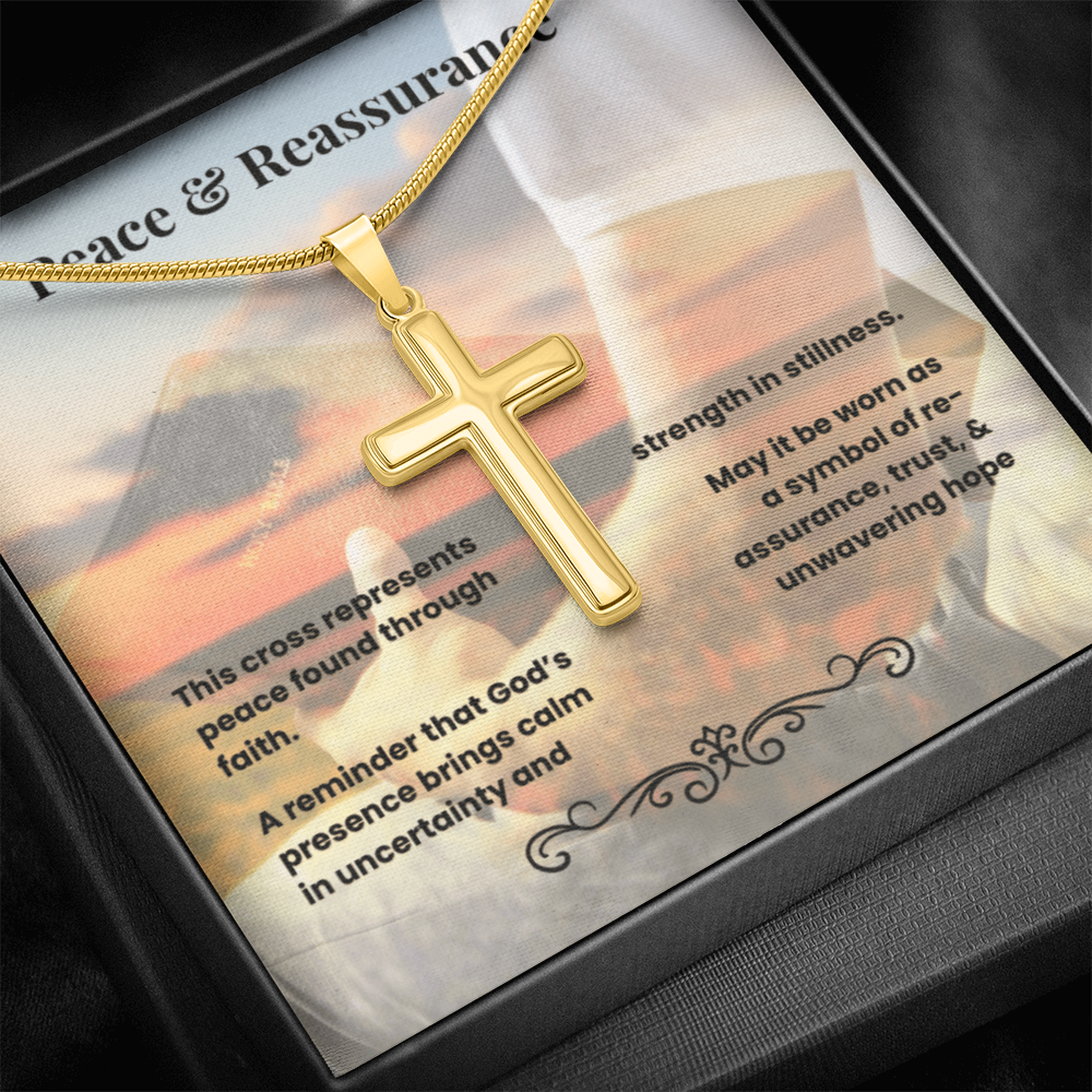 Cross Necklace Artisan with Snake Chain | Peace & Reassurance