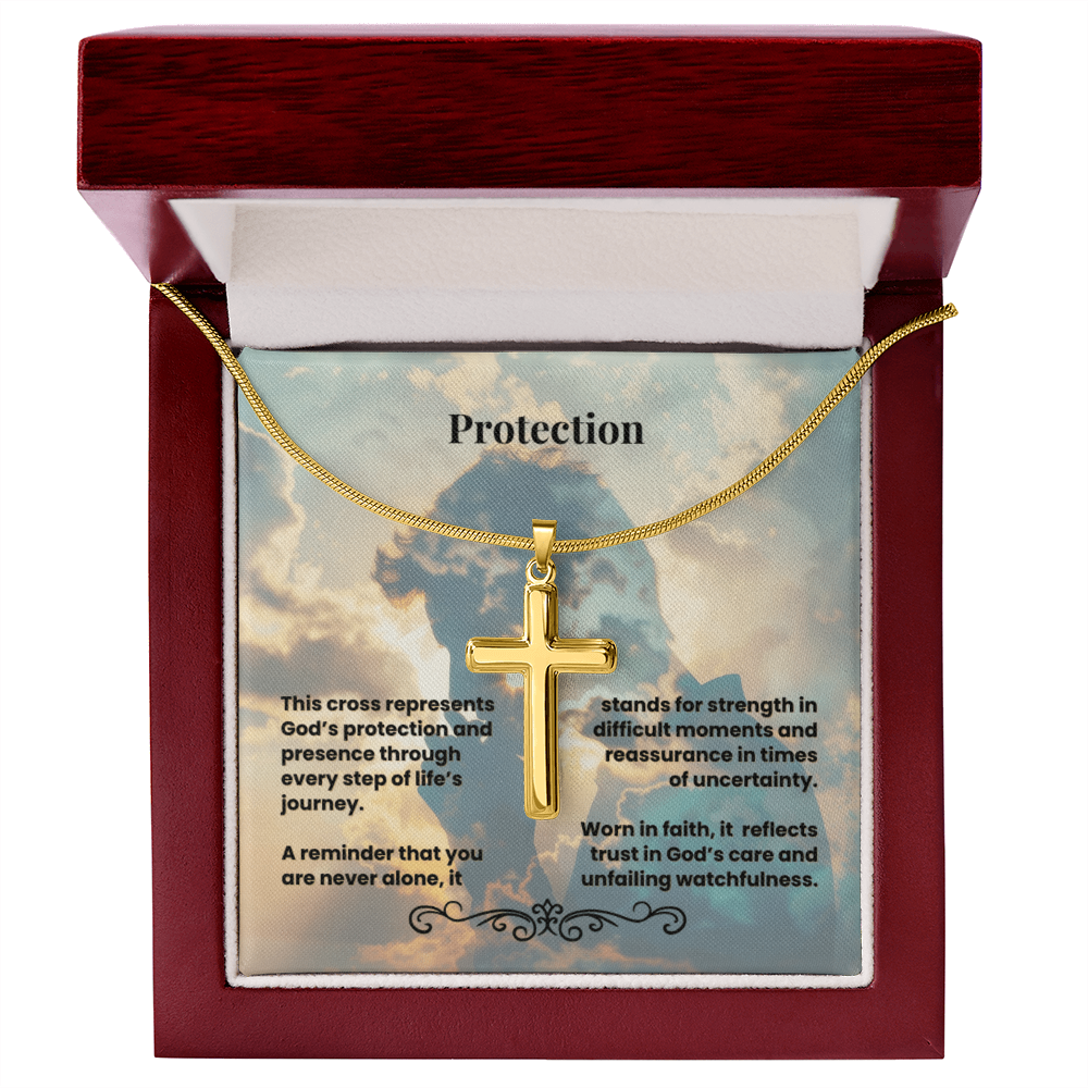 Cross Necklace Artisan with Snake Chain | Protection