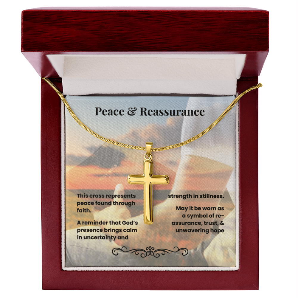 Cross Necklace Artisan with Snake Chain | Peace & Reassurance