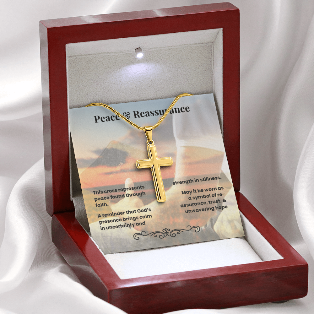 Cross Necklace Artisan with Snake Chain | Peace & Reassurance