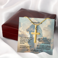 Artisan Cross Necklace with Snake Chain | Protection