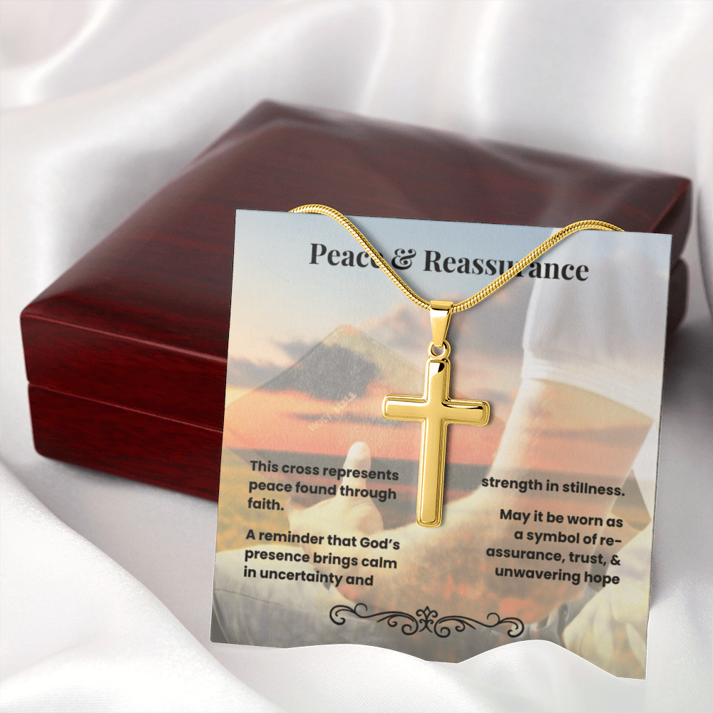 Cross Necklace Artisan with Snake Chain | Peace & Reassurance