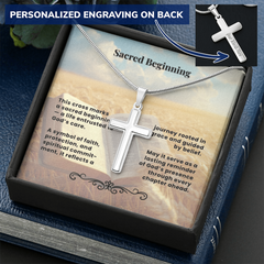 Personalized Cross Necklace with Snake Chain | Sacred Beginning