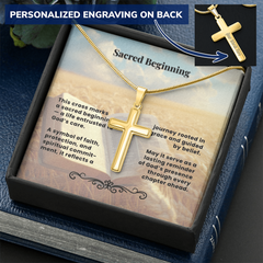 Personalized Cross Necklace with Snake Chain | Sacred Beginning