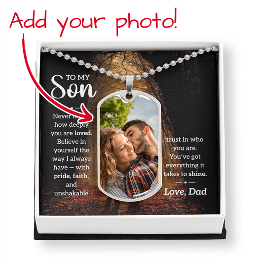 Dog Tag Necklace - To My Son From Dad