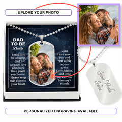 Dog Tag Necklace | Dad to Be Daddy – Photo Upload Required