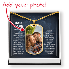 Dog Tag Necklace | Dad to Be Daddy – Photo Upload Required