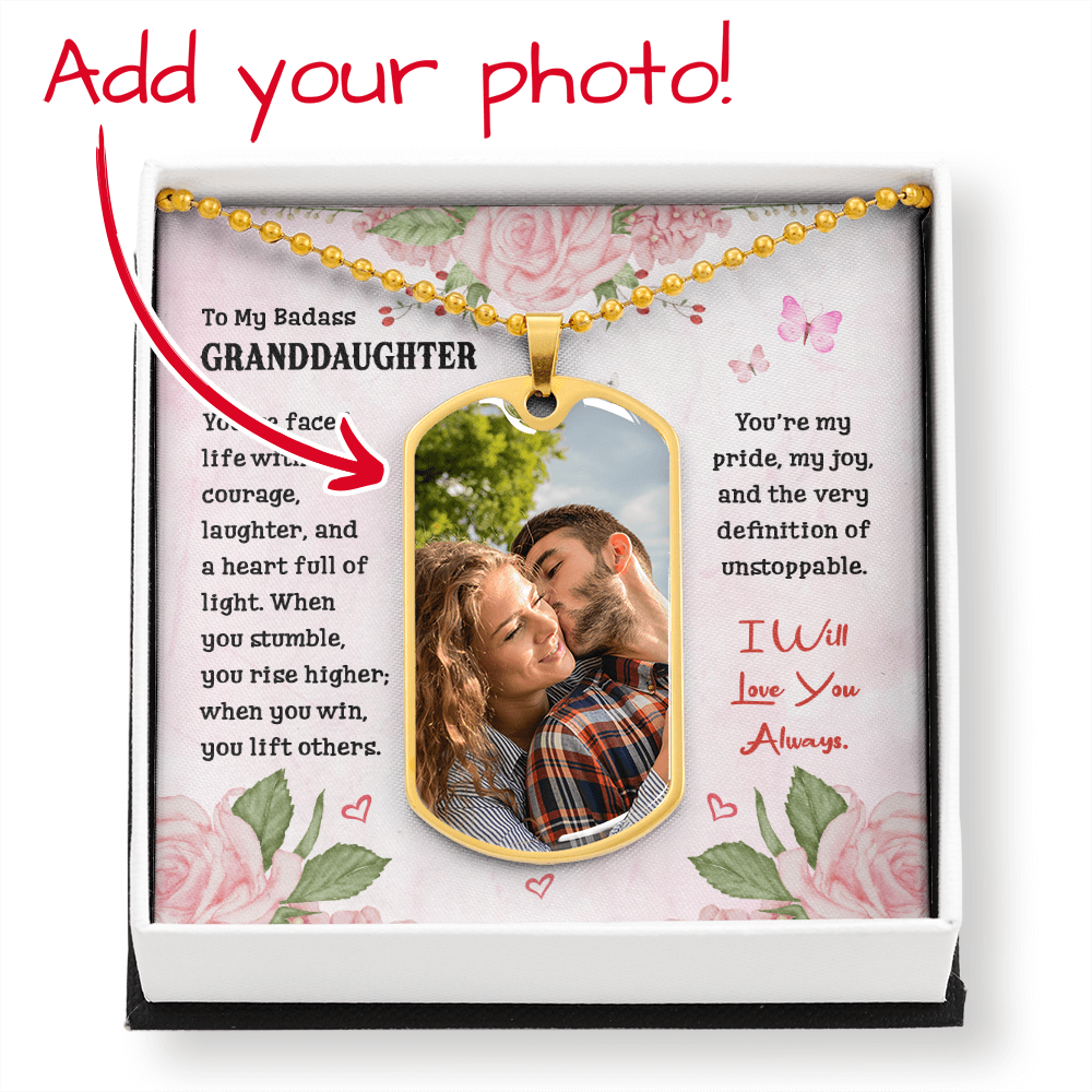 Dog Tag Necklace | To My Badass Granddaughter