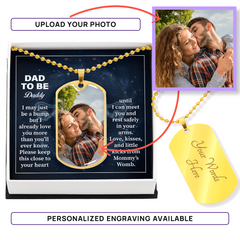 Dog Tag Necklace | Dad to Be Daddy – Photo Upload Required